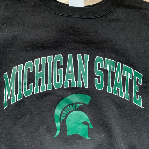 Champion Black Michigan State Crewneck Sweatshirt M - Picture 2 of 6